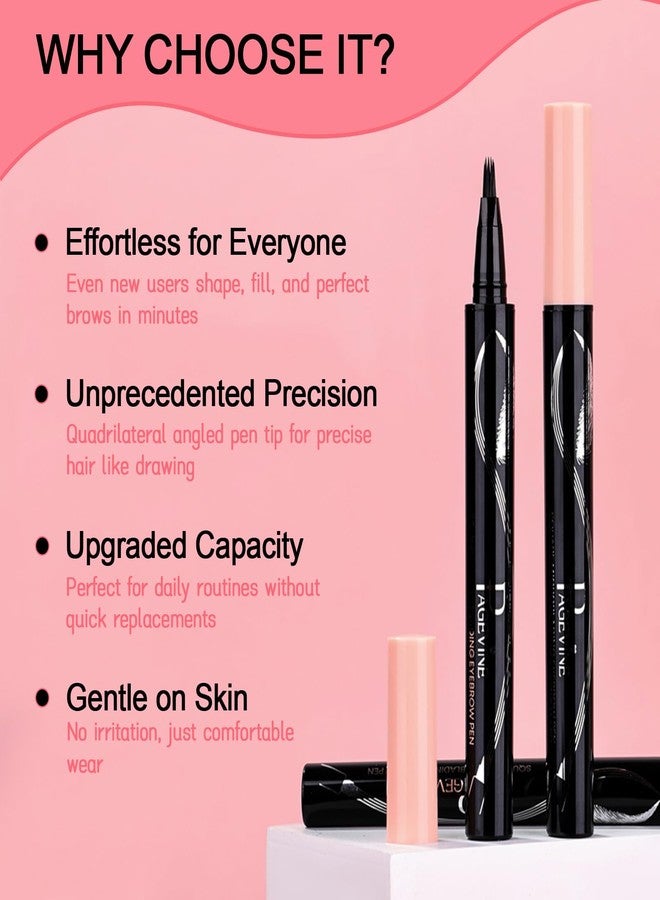 Agthyuve Eyebrow Pen, Waterproof Microblading Eyebrow Pencil for Women – Multi-Fork Precision Tip Creates Natural Hair-Like Strokes Brow Pencil, Angled Brow Brush Easy to Use & Long Lasting 01# Caramel Blonde - Image 5